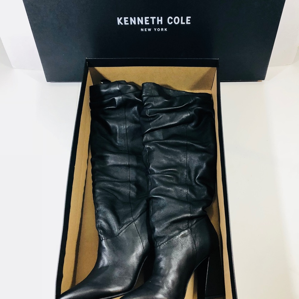 Kenneth Cole Black Slouch Boot Genevive Sz 7M NWOB